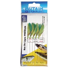 BAS DE LIGNE AUTAIN 5 HAMECONS VERT/JAUNE