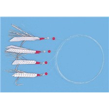 BAS DE LIGNE MER ZEBCO SPECIAL MAQUEREAU MOUCHES ARGENTEES - LOT DE 10