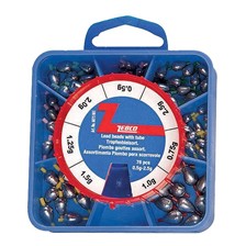 BOITE ASSORTIMENT PLOMB GOUTTE ZEBCO AVEC GAINE - 0.5 A 2.5G