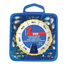 BOITE ASSORTIMENT PLOMB GOUTTE ZEBCO AVEC GAINE - 3 A 8G