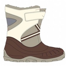 BOTTES NEIGE QUECHUA TRICOLORE BABY BEIGE