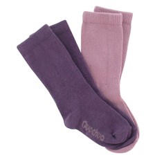 CHAUSSETTES HAUTES QUECHUA ARPENAZ BABY ROSE/VIOLET - PACK DE 2