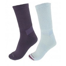 CHAUSSETTES QUECHUA  FORCLAZ 100 HOMME BLEU / VIOLET - PACK DE 2