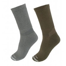 CHAUSSETTES QUECHUA  FORCLAZ 100 HOMME GRIS / MARRON - PACK DE 2