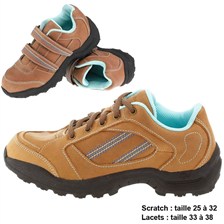 CHAUSSURES QUECHUA ARPENAZ 50 CUIR JUNIOR MARRON/VERT