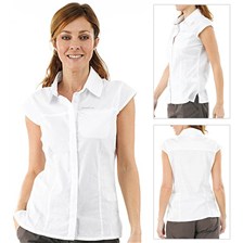 CHEMISE MANCHES COURTES QUECHUA ARPENAZ 100 FEMME BLANC
