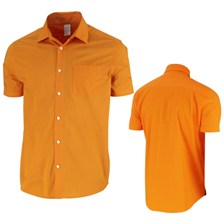CHEMISE MANCHES COURTES QUECHUA ARPENAZ 50 HOMME ORANGE
