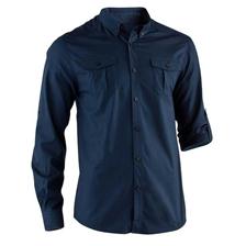 CHEMISE MANCHES LONGUES QUECHUA ARPENAZ 100 SLIM HOMME BLEU MARINE