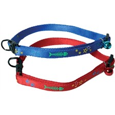 COLLIER CHAT REGLABLE NYLON FISH & STAR