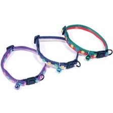 COLLIER CHAT REGLABLE NYLON MARTIN SELLIER BI-COLOR TETE DE CHAT