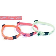 COLLIER CHAT REGLABLE SECURITE NYLON FLUO FISH