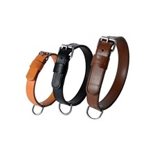 COLLIER CHIEN CUIR DOUBLE EPAISSEUR