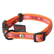COLLIER CHIEN NYLON REGLABLE MARTIN SELLIER I LOVE PETS