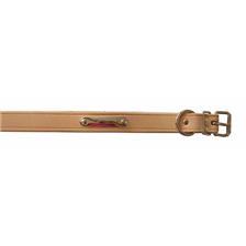 COLLIER POUR CHIEN CUIR PLAT NATUREL