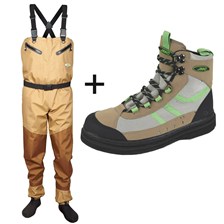 ENSEMBLE WADERS CONTROL CAMEL + CHAUSSURES IMPACT VIBRAM