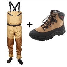 ENSEMBLE WADERS CONTROL CAMEL + CHAUSSURES OURAL HYDROX JMC