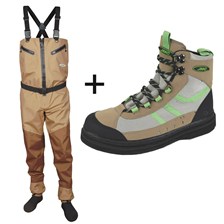 ENSEMBLE WADERS CONTROL ZIP CAMEL + CHAUSSURES IMPACT VIBRAM