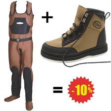 ENSEMBLE WADERS FRISSON + CHAUSSURES INTEGRAL FEUTRE JMC