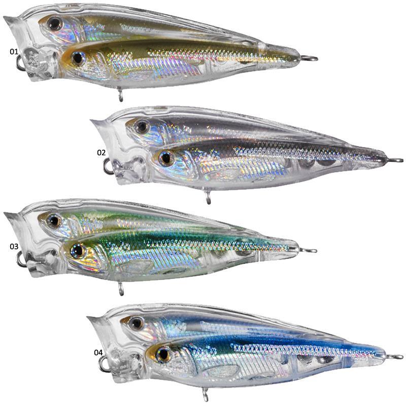 FLOATING LURE LIVE TARGET BAIT BALL GLASS MINNOW POPPER HAM BLACK N