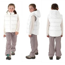 GILET OUATE SANS MANCHES QUECHUA FORCLAZ 600 JUNIOR BLANC