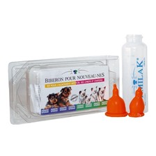 KIT BIBERON + 2 TETINES CHIOT / CHATON ORSCO