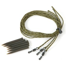 KIT DE MONTAGE FOX TETE DE LIGNE LEADCORE AVEC SLEEVE ET EMERILLON - LOT DE 15