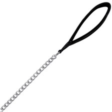 LAISSE CHIEN METAL AVEC POIGNEE NYLON