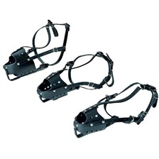 MUSELIERE POLICE CUIR NOIR POUR CHIEN 