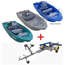 PACK BARQUE DE PECHE FUN YAK 375 MAKO SHARK + REMORQUE BASCULANTE