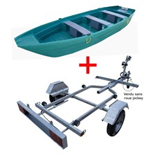 PACK BARQUE DE PECHE FUN YAK 440 + REMORQUE ALLONGEE