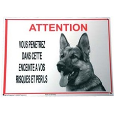 PANNEAU AVERTISSEMENT "ATTENTION BERGER ALLEMAND"