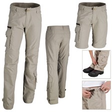 PANTALON MODULABLE QUECHUA TECHFRESH GARCON JUNIOR BEIGE