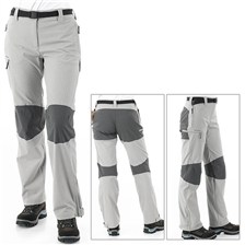 PANTALON QUECHUA FORCLAZ 900 FEMME GRIS CLAIR/NOIR