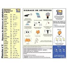 PLANCHE AUTOCOLLANTE : SIGNAUX DE DÉTRESSE, ALPHABETS INTERNATIONAL ET MORSE