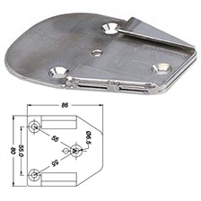 PLATINE INOX ACIER PIKE'N BASS POUR MONTURE AMOVIBLE