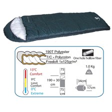 SAC DE COUCHAGE 0°C FREETIME LITE 1000R