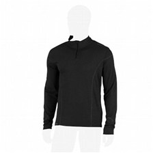 SOUS VETEMENT TEE SHIRT MANCHES LONGUES QUECHUA TECHWOOL ZIP HOMME NOIR