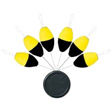 STOP FLOAT SERT X-TREND BLISTER FLOAT OVALE FLUO YELLOW/BLACK - PACK DE 6