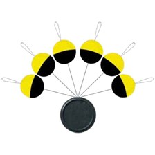 STOP FLOAT SERT X-TREND BLISTER FLOAT ROND FLUO YELLOW/BLACK - PACK DE 6