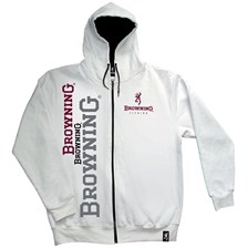 SWEAT A CAPUCHE BROWNING ZIPPE HOMME BLANC