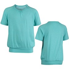 TEE SHIRT MANCHES COURTES QUECHUA TECHWOOL FILLE JUNIOR TURQUOISE