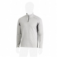 TEE SHIRT MANCHES LONGUES QUECHUA TECHWINTER ZIP HOMME GRIS CLAIR