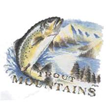 TEE SHIRT TECHNIPECHE AMERICAN STYLE TROUT MOUNTAINS BLANC