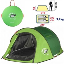 TENTE INSTANTANEE QUECHUA 2 SECONDS EASY II VERTE - 2 PLACES