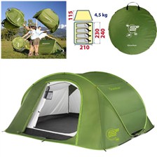 TENTE INSTANTANEE QUECHUA 2 SECONDS IIII VERTE - 4 PLACES