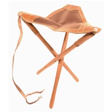 TREPIED BOIS ASSISE CUIR HT.65CM