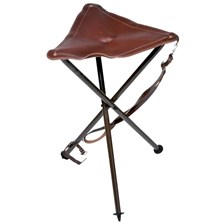 TREPIED METAL DESSUS CUIR MARRON LUXE