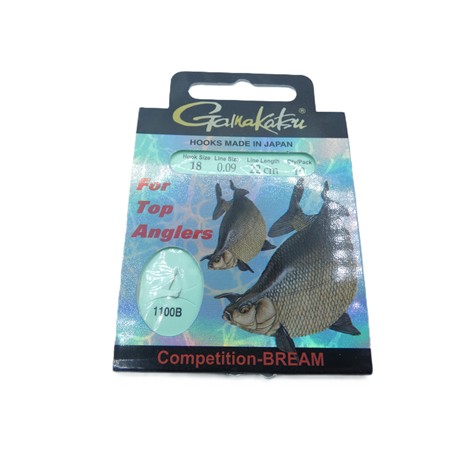 10 Hameçons Montés Compettion Bream 22 Cm Gamakatsu - N°18 Sur 09/100