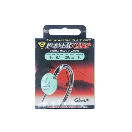 10 Hameçons Montés Power Carp 20 Cm Gamakatsu - N°16 Sur 14/100