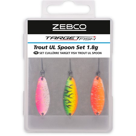 Aaltoileva Lusikkasetti Zebco Target Fish Ultra Light Trout Spoon